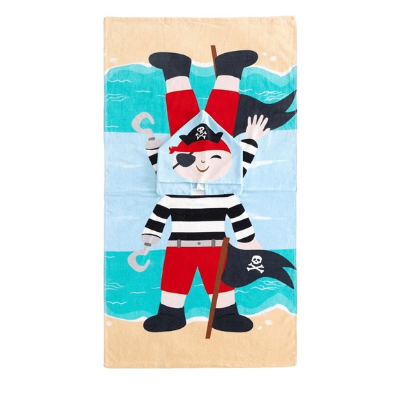 American Kids Pirate Hooded Beach and Bath Poncho Towel - Picture 2 of 6